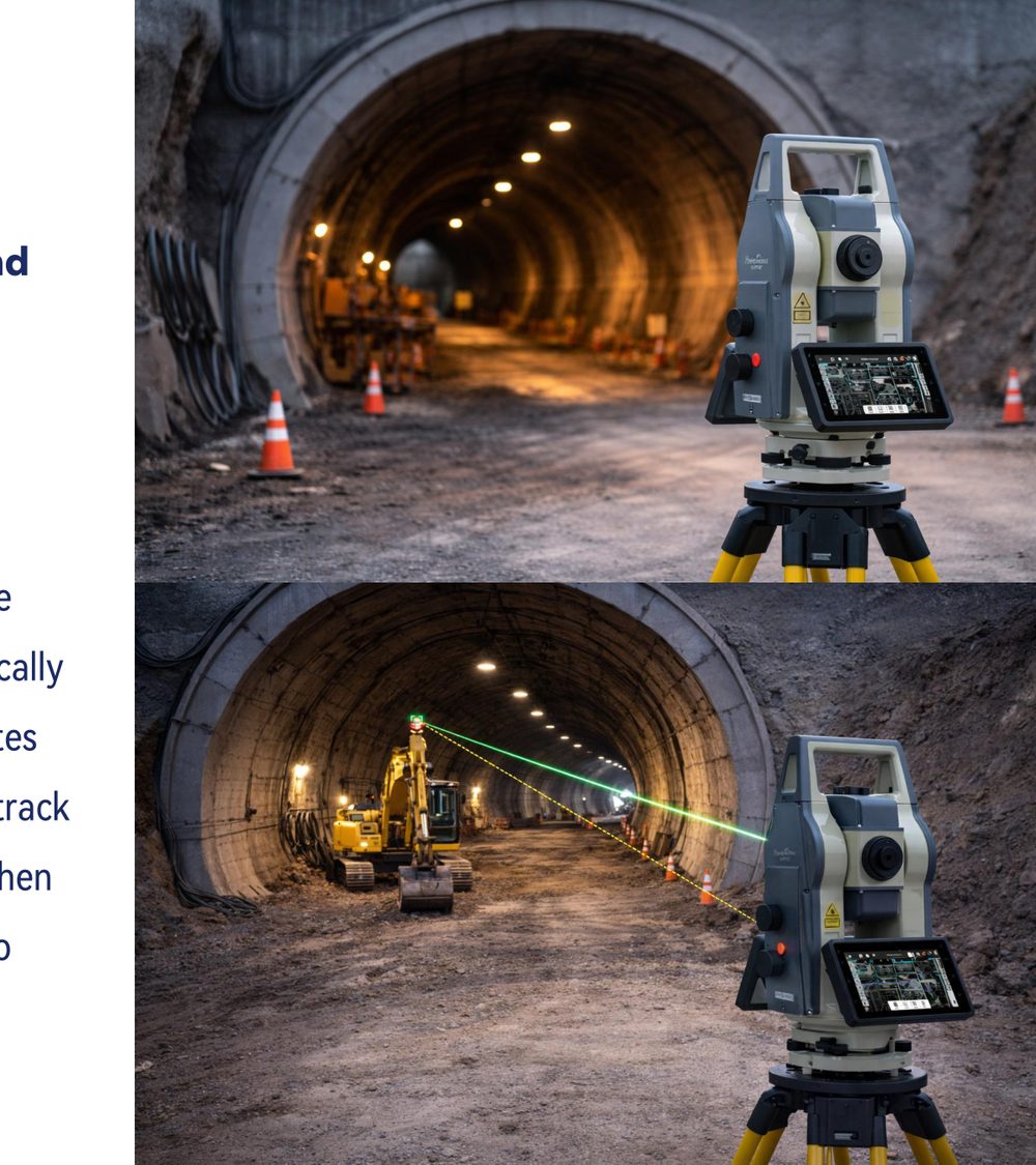 TAS-Z6 în tunel - integrare cu GNSS pentru Machine Control